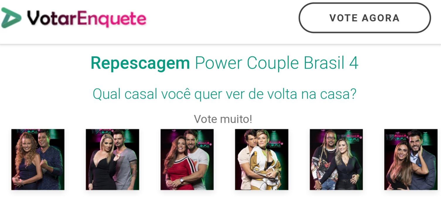 Repescagem Power Couple Brasil 4 - Enquete BBB - Votar BBB 21